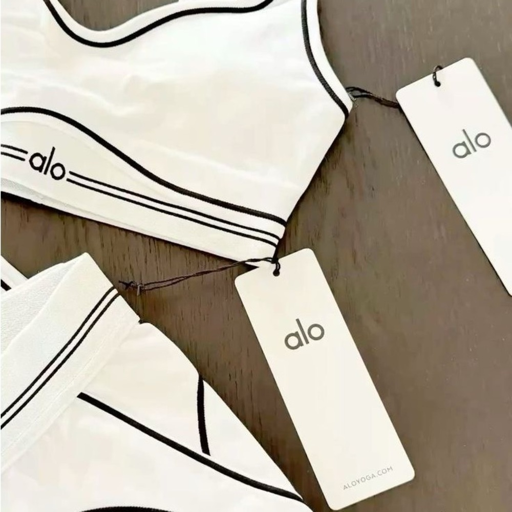 ALO Yoga White and Black Bodysuit